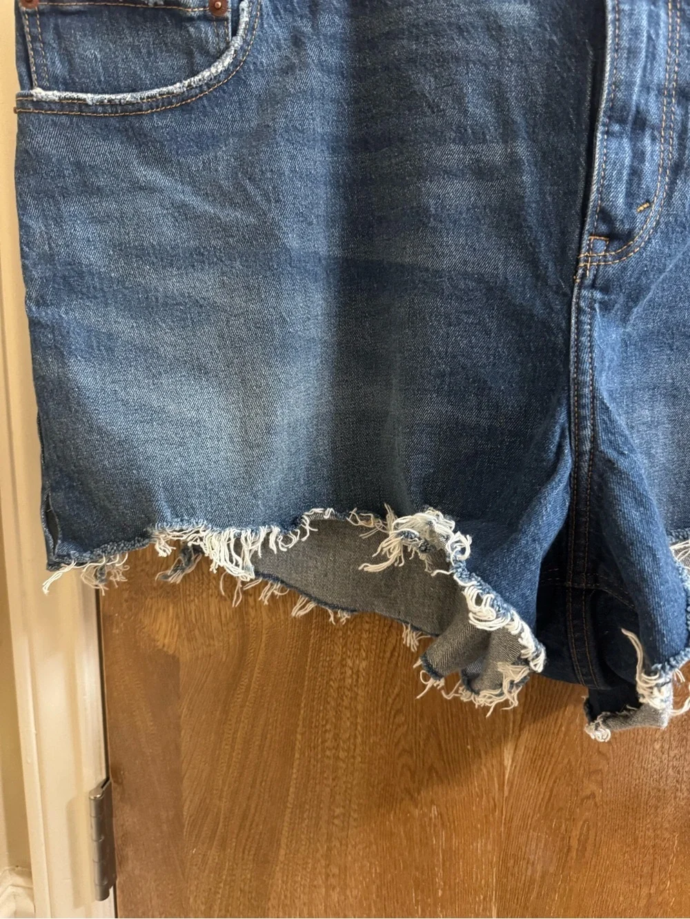 Abercrombie & Fitch Plus The Cutoff Shorts High Rise Distressed 37/24 (24) Denim